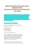 BARNEY FLETCHER REAL ESTATE FINAL EXAM 1&NewLine;2026&sol;2027 EDITION&NewLine;150 Questions with 100&percnt; Correct Verified Answers&NewLine; Latest Update&NewLine;