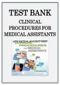 TEST BANK&NewLine;CLINICAL &NewLine;PROCEDURES FOR &NewLine;MEDICAL ASSISTANTS&NewLine;10TH EDITION&comma; BONEWIT-WEST
