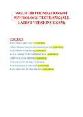 WGU C180 Foundations of Psychology Test Bank