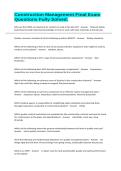 Construction Management Final Exam Questions Fully Solved&period;&NewLine;&NewLine;