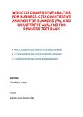 WGU C723 Quantitative Analysis Test Bank 2026