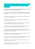 Construction Management -Exam 1 Test Questions with Quality Answers 2026 Updated&period;&NewLine;&NewLine;