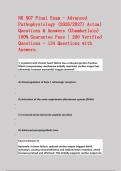 NR 507 Final Exam - Advanced&NewLine;Pathophysiology &lpar;2026&sol;2027&rpar; Actual&NewLine;Questions & Answers &lpar;Chamberlain&rpar;&NewLine;100&percnt; Guarantee Pass &vert; 200 Verified&NewLine;Questions - 134 Questions with&NewLine;Answers&period;