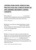 CERTIFIED STORM WATER OPERATOR FINAL PRACTICE EXAM 2026 COMPLETE REVIEW SET WITH ANSWERS AND RUNOFF CONTROL CONCEPTS&period;pdf&NewLine;&NewLine;