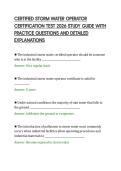 CERTIFIED STORM WATER OPERATOR CERTIFICATION TEST 2026 STUDY GUIDE WITH PRACTICE QUESTIONS AND DETAILED EXPLANATIONS&period;pdf&NewLine;&NewLine;
