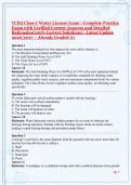 TCEQ Class C Water License Exam &vert; Complete Practice Exam with Verified Correct Answers and Detailed Rationales &lpar;100&percnt; Correct Solutions&rpar; &vert; Latest Update 2026&sol;2027 &ndash; Already Graded A&plus;