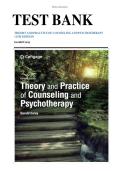 TEST BANK THEORYAND PRACTICE OF COUNSELING AND PSYCHOTHERAPY 11TH EDITION Gerald Corey