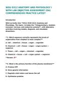 WGU D312 ANATOMY AND PHYSIOLOGY I WITH LAB OBJECTIVE ASSESSMENT &lpar;OA&rpar; COMPREHENSIVE PRACTICE LATEST&NewLine;