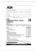 2026 AQA GCSE COMBINED SCIENCE&colon; TRILOGY 8464&sol;C&sol;2H Higher Tier Chemistry Paper 2H Question Paper with Marking Scheme Attached&NewLine;