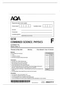 AQA GCSE Combined Science&colon; Trilogy Physics Paper 1 Foundation &lpar;2026&rpar; &plus; Official Mark Scheme Complete Exam