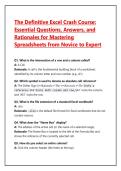 The Definitive Excel Crash Course&colon; Essential Questions&comma; Answers&comma; and Rationales for Mastering Spreadsheets from Novice to Expert