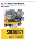Test Bank & Solution Manual for Sociology&colon; A Down-to-Earth Approach&comma; 14th Edition &vert; James M&period; Henslin &vert; Complete