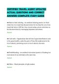CERTIFIED TRAVEL AGENT UPDATED ACTUAL QUESTIONS AND CORRECT ANSWERS COMPLETE STUDY GUIDE&period;pdf&NewLine;&NewLine;