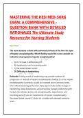 MASTERING THE HESI MED-SURG EXAM&colon; A COMPREHENSIVE -QUESTION BANK WITH DETAILED RATIONALES The Ultimate Study Resource for Nursing Students