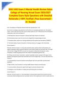  NSG 3450 Exam 3 Mental Health Review Galen College of Nursing Actual Exam 2026&sol;2027 Complete Exam-Style Questions with Detailed Rationales &vert; 100&percnt; Verified &vert; Pass Guaranteed &ndash; A&plus; Graded