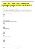 Excel Crash Course Exam Questions and Answers &vert; Verified Solutions Study Guide