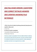 AHA PALS Exam Version 1 2025 &vert; Practice Questions & Detailed Answers with Rationales &vert; PALS Exam Prep