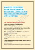WGU D196&colon; Principles of Financial & Managerial Accounting &ndash; Complete OA & Pre-Assessment Review &lpar;Q&A with Rationales&rpar;