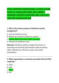CPHQ &lpar;Certified Professional in Healthcare Quality&rpar; Exam Questions and Correct Answers