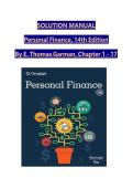 Solution Manual for Personal Finance&comma; 14th Edition &vert; E&period; Thomas Garman & Raymond E&period; Forgue &vert; Chapters 1&ndash;17