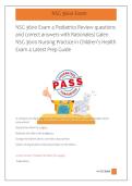 NSG 3600 Exam 4 Pediatrics Review questions &NewLine;and correct answers with Rationales&sol; Galen &NewLine;NSG 3600 Nursing Practice in Children&rsquo;s Health &NewLine;Exam 4 Latest Prep Guide 