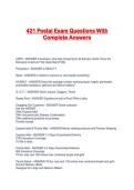 421 Postal Exam Questions With Complete Answers