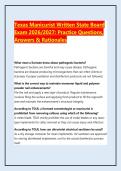 Texas Manicurist Written State Board Exam 2026&sol;2027&colon; Practice Questions&comma; Answers & Rationales