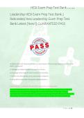Leadership HESI Exam Prep Test Bank 2 &NewLine;Rationales&sol; Hesi Leadership Exam Prep Test &NewLine;Bank Latest &lpar;New&excl;&rpar;&vert; GUARANTEED PASS 