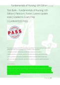 Test Bank &ndash; Fundamentals of Nursing 12th &NewLine;Edition &vert; Patricia A&period; Potter &vert; Latest Update &NewLine;2026 &vert; Graded A&plus; Exam Prep &NewLine;&vert; GUARANTEED PASS 