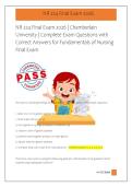 NR 224 Final Exam 2026 &vert; Chamberlain &NewLine;University &vert; Complete Exam Questions with &NewLine;Correct Answers for Fundamentals of Nursing &NewLine;Final Exam &NewLine; 