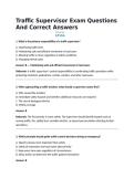 Traffic Supervisor Exam Questions And Correct Answers