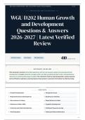 WGU D202 Human Growth and Development Questions & Answers 2026&sol;2027 Latest Verified Review
