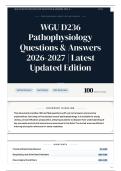 WGU D236 Pathophysiology Questions & Answers 2026-2027 Latest Updated Edition