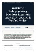 WGU D236 Pathophysiology Questions & Answers 2026-2027 Updated & Verified Review