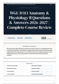 WGU D313 Anatomy & Physiology II Questions & Answers 2026-2027 Complete Course Review &lpar;1&rpar;