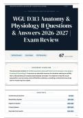 WGU D313 Anatomy & Physiology II Questions & Answers 2026-2027 Exam Review &lpar;1&rpar;