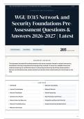 WGU D315 Network and Security Foundations Pre-Assessment Questions & Answers 2026-2027 Latest