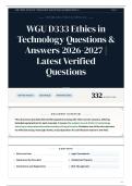 WGU D333 Ethics in Technology Questions & Answers 2026-2027 Latest Verified Questions