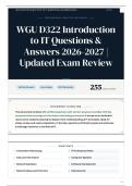WGU D322 Introduction to IT Questions & Answers 2026-2027 Updated Exam Review