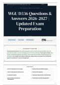 WGU D336 Questions & Answers 2026&sol;2027 Updated Exam Preparation