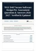 WGU D487 Secure Software Design Pre-Assessment Questions & Answers 2026-2027 Verified & Updated
