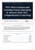 WGU D664 Learners and Learning Science Questions & Answers 2026-2027 Comprehensive Exam Prep