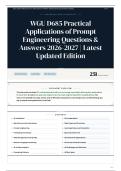 WGU D685 Practical Applications of Prompt Engineering Questions & Answers 2026-2027 Latest Updated Edition