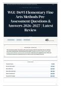 WGU D695 Elementary Fine Arts Methods Pre-Assessment Questions & Answers 2026-2027 Latest Review &lpar;1&rpar;