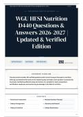 WGU HESI Nutrition D440 Questions & Answers 2026-2027 Updated & Verified Edition &lpar;1&rpar;