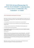 WGU D116 Advanced Pharmacology OA ACTUAL EXAM 2026&sol;2027 &vert; Verified Questions Correct Answers &vert; Verified Q&A &vert; Pass Guaranteed - A&plus; Graded&NewLine;&NewLine;