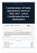 Commissioner of Oaths Questions & Answers 2026-2027 Latest Certification Review &lpar;Rationales&rpar;