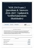 NUR 254 Exam 2 Questions & Answers 2026-2027 Updated & Verified Questions &lpar;Rationales&rpar;