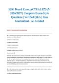 EEG Board Exam ACTUAL EXAM 2025&sol;2026 &vert; Complete Exam-Style Questions &vert; Verified Q&A &vert; Pass Guaranteed - A&plus; Graded&NewLine;&NewLine;
