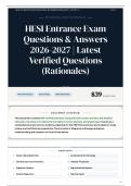 HESI Entrance Exam Questions & Answers 2026&sol;2027 Latest Verified Questions &lpar;Rationales&rpar;